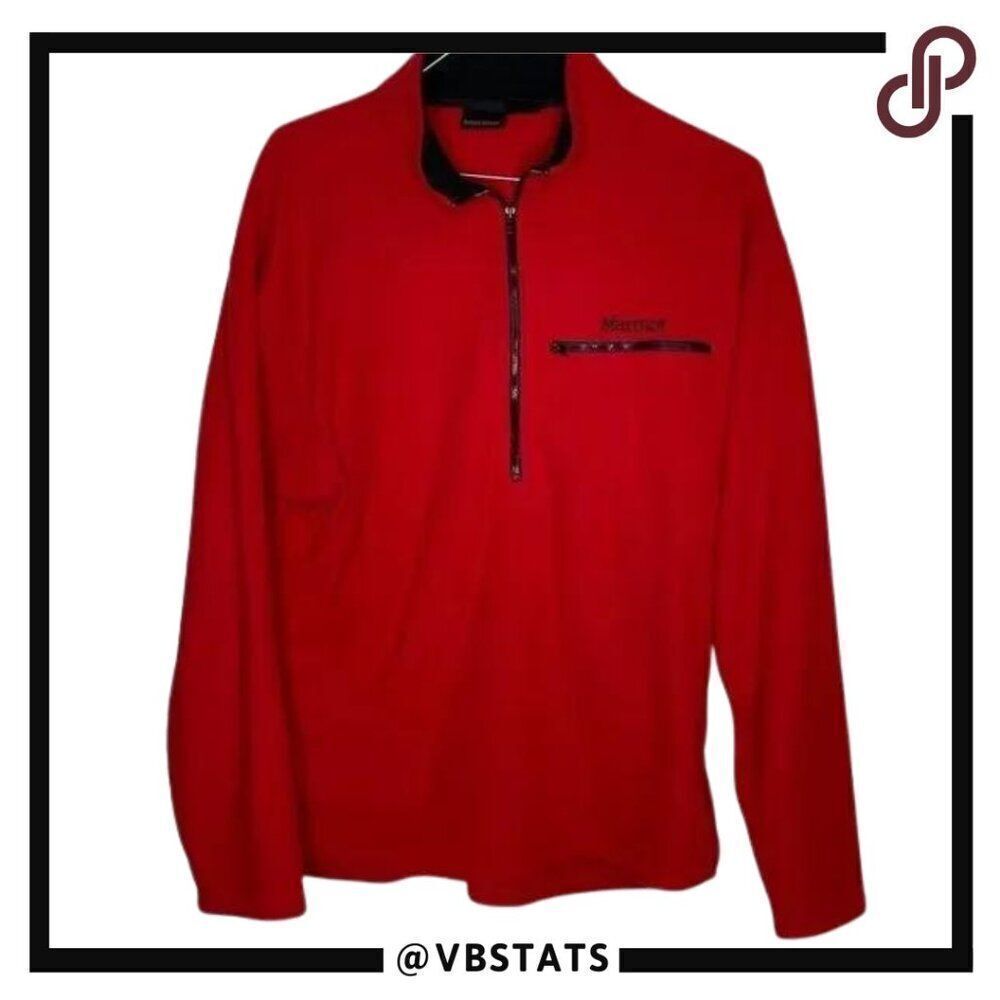Large Marmot Red-Black Full Zip Polartec Jacket